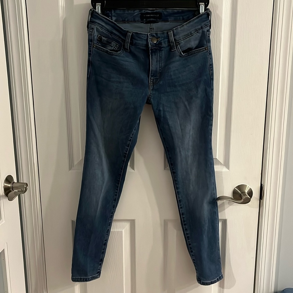 Aeropostale Dark Wash Low Rise Jeggings (8 Short)